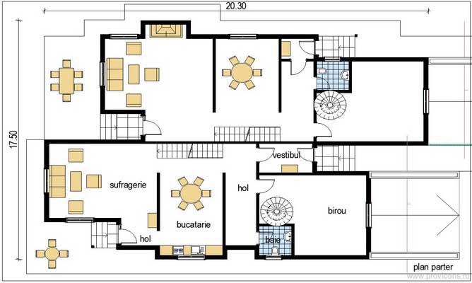 Plan-parter-casa-duplex-din-lemn-chei