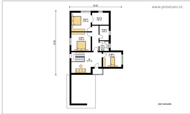 Plan-mansarda-proiect-casa-minimaliste-aramis